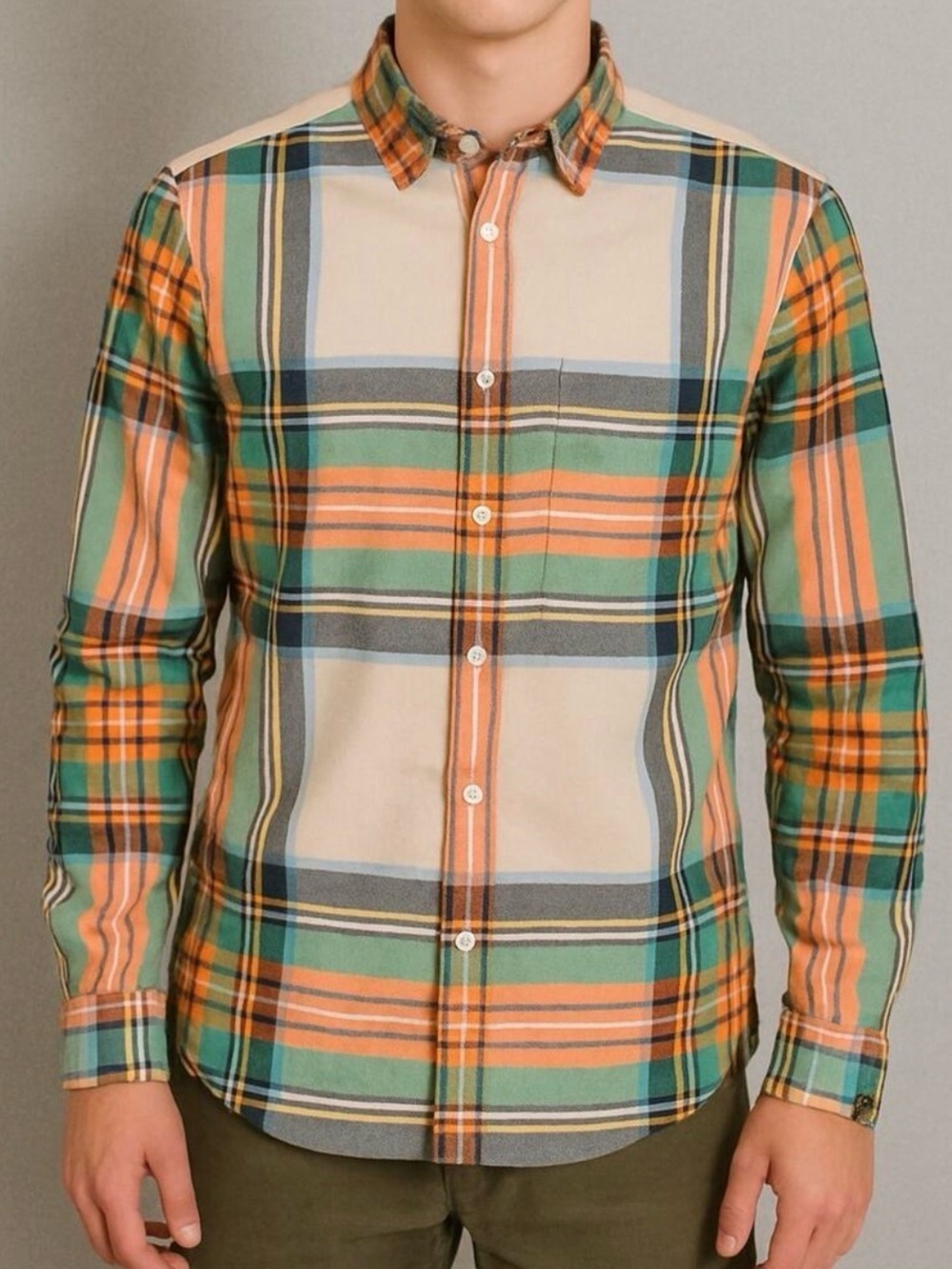 Scotch & Soda Men's Size XL Button-Up Shirt Plaid Cotton Long Sleeve Multicolor
